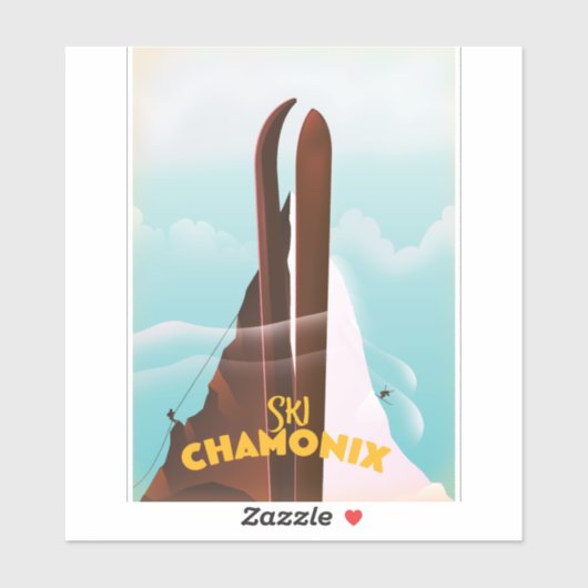 シャモニー・モンブラン・スキーのポスター シール (シート)