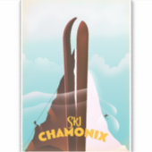 シャモニー・モンブラン・スキーのポスター シール (正面)