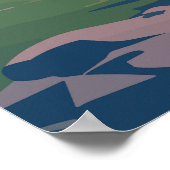 シャモニー、モンブラン、スキー ポスター (角)