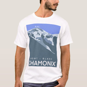 シャモニー、モンブラン、デジタル描、お土産 Tシャツ