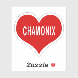 シャモニー 赤いハート ビニールステッカー シール