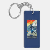 シャモニーMont BlancのヴィンテージPosterEurope キーホルダー (正面左)