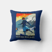 シャモニーMont BlancのヴィンテージPosterEurope クッション (裏面)