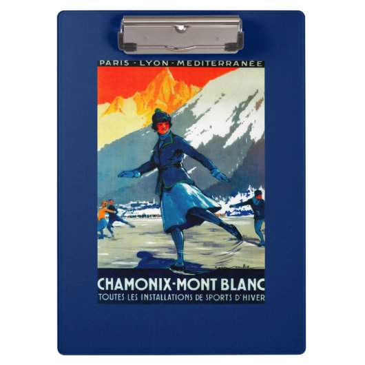シャモニーMont BlancのヴィンテージPosterEurope クリップボード (正面)