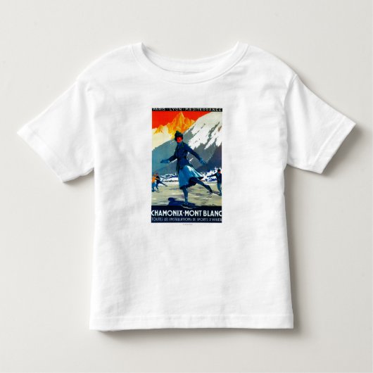シャモニーMont BlancのヴィンテージPosterEurope トドラーTシャツ (正面)