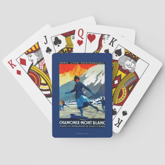シャモニーMont BlancのヴィンテージPosterEurope トランプ (裏面)