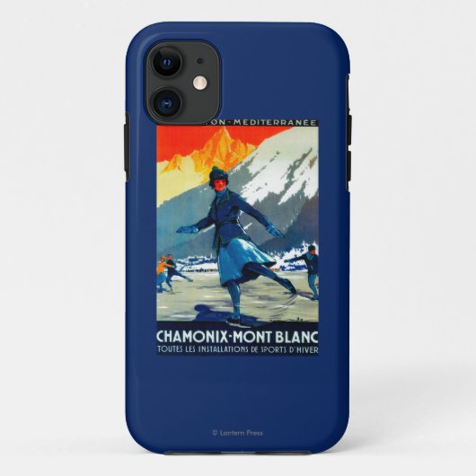 シャモニーMont BlancのヴィンテージPosterEurope Case-Mate iPhoneケース (裏面)