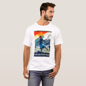 シャモニーMont BlancのヴィンテージPosterEurope Tシャツ (正面フル)