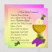 シャリスとブドウ第1聖餐式 招待状 (正面/裏面)