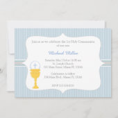 シャリスブルーグレーファーストホリーコミュニオン招待状 招待状 (正面)