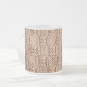 シャリーテイラーによるバブルニットステッチパターン フロストグラスマグカップ (正面左)