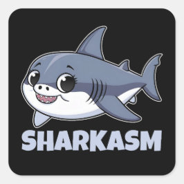 シャルカムウィズポルベアグルシャークベビーおもしろいプン スクエアシール