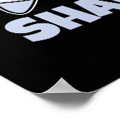 シャルカムウィズポルベアグルシャークベビーおもしろいプン ポスター (角)