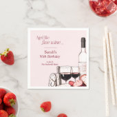 シャルキュテリーとワインパーティー50誕生日赤面 スタンダードカクテルナプキン (インサイチュ)