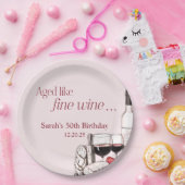 シャルキュテリーとワイン50th誕生日赤面 ペーパープレート (パーティー)