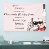 シャルキュテリーと赤ワイン50誕生日赤面 横断幕 (トレードショー)