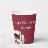 シャルキュテリーと赤ワイン　50歳の誕生日 紙コップ (裏面)