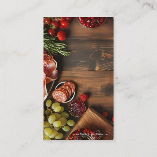 シャルキュテリーケータリングパーティー又は社会イベントプランナー 名刺 (裏面)