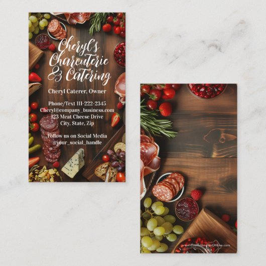 シャルキュテリーケータリングパーティー又は社会イベントプランナー 名刺 (正面/裏面)