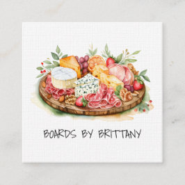 シャルキュテリーチーズミートボードビジネスカード スクエア名刺
