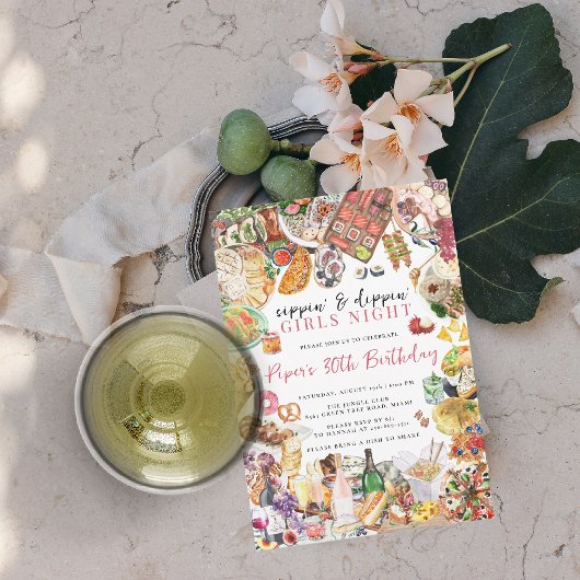 シャルキュテリーボードガールズナイトパーティー 招待状