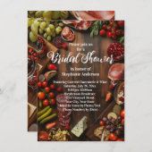 シャルキュテリーボードテーマブライダルシャワー 招待状 (正面/裏面)