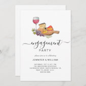 シャルキュテリーボードフォト婚約パーティ 招待状 (正面/裏面)