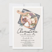 シャルキュテリーボードブラックギンガムブライダルシャワー 招待状 (正面)