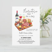 シャルキュテリーボードワインチーズカップルシャワー写真 招待状 (スタンド正面)