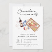 シャルキュテリーボードワインチーズバースデーパーティー写真 招待状 (正面)