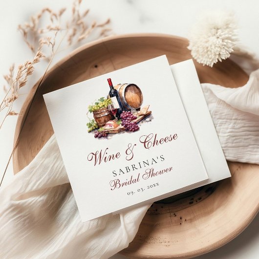 シャルキュテリーボードワイン&チーズブライダルシャワー スタンダードカクテルナプキン