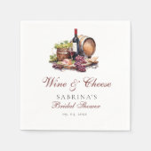 シャルキュテリーボードワイン&チーズブライダルシャワー スタンダードカクテルナプキン (正面)