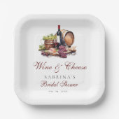 シャルキュテリーボードワイン&チーズブライダルシャワー ペーパープレート (正面)