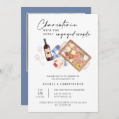 シャルキュテリーボードワイン&チーズ婚約パーティ 招待状 (正面/裏面)