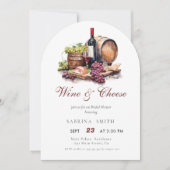 シャルキュテリーボードワイン&チーズQrブライダルシャワー 招待状 (正面)