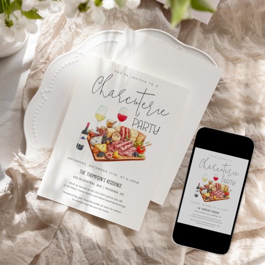 シャルキュテリーボード ワイン チーズ どんな行事のパーティーにも 招待状