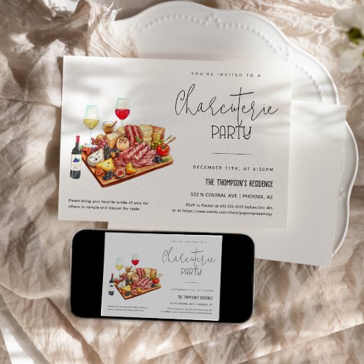 シャルキュテリーボード ワイン チーズ どんな行事のパーティーにも 招待状