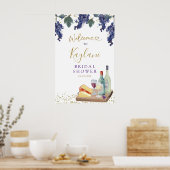 シャルキュテリーワインブライダルシャワーウェルカムサイン ポスター (キッチン)