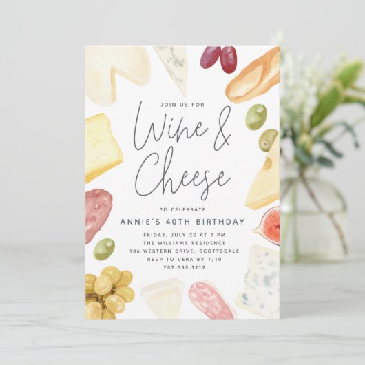 シャルキュテリーワイン&チーズ任意の大事な行事パーティー 招待状 (スタンド正面)