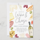 シャルキュテリーワイン&チーズ任意の大事な行事パーティー 招待状 (正面)