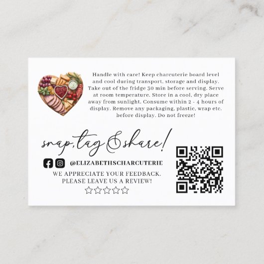 シャルキュテリー放牧会注文ありがとう 名刺 (裏面)