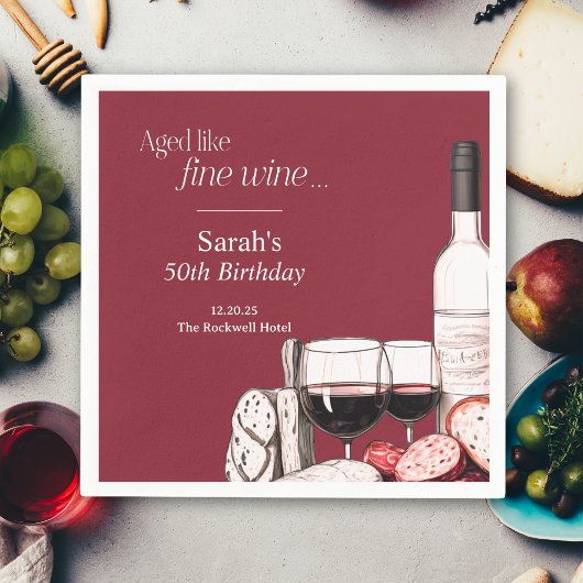 シャルキュテリー&ワインパーティーピクニック50誕生日 スタンダードカクテルナプキン