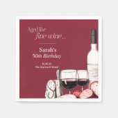 シャルキュテリー&ワインパーティーピクニック50誕生日 スタンダードカクテルナプキン (正面)