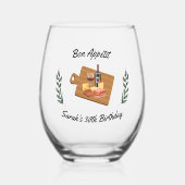 シャルキュテリー&ワインピクニック誕生日土産 ステムなしワイングラス (正面)