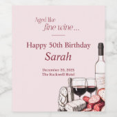 シャルキュテリー&ワイン50thバースデーパーティー赤面 ワインラベル (シングルラベル)