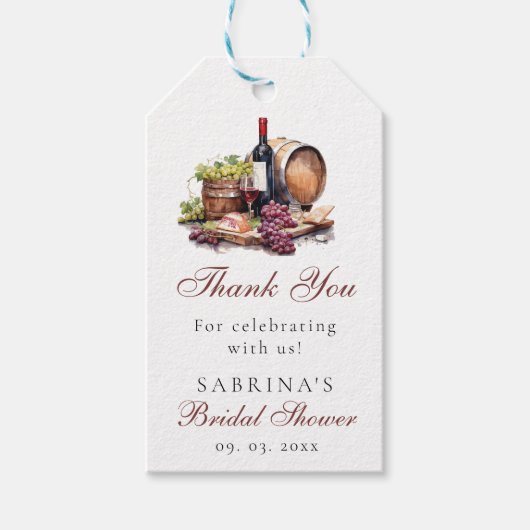シャルキュトリーボード ワイン&チーズ ブライダルシャワー ギフトタグ (正面)