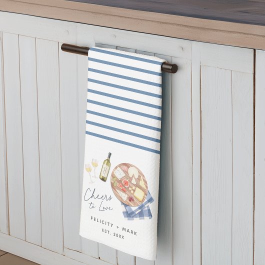 シャルキュトリーボード ワイン＆チーズ 愛に乾杯 キッチンタオル