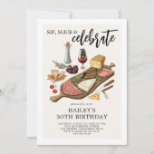 シャルキュトリーボード 大人の誕生日パーティー 招待状 (正面)