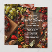 シャルキュトリー ボード テーマのブライズシャワー 招待状 (正面/裏面)