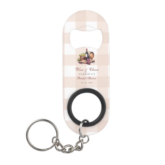 シャルクテリーボード ワイン＆チーズ ブライダルシャワー キーホルダー栓抜き (正面)